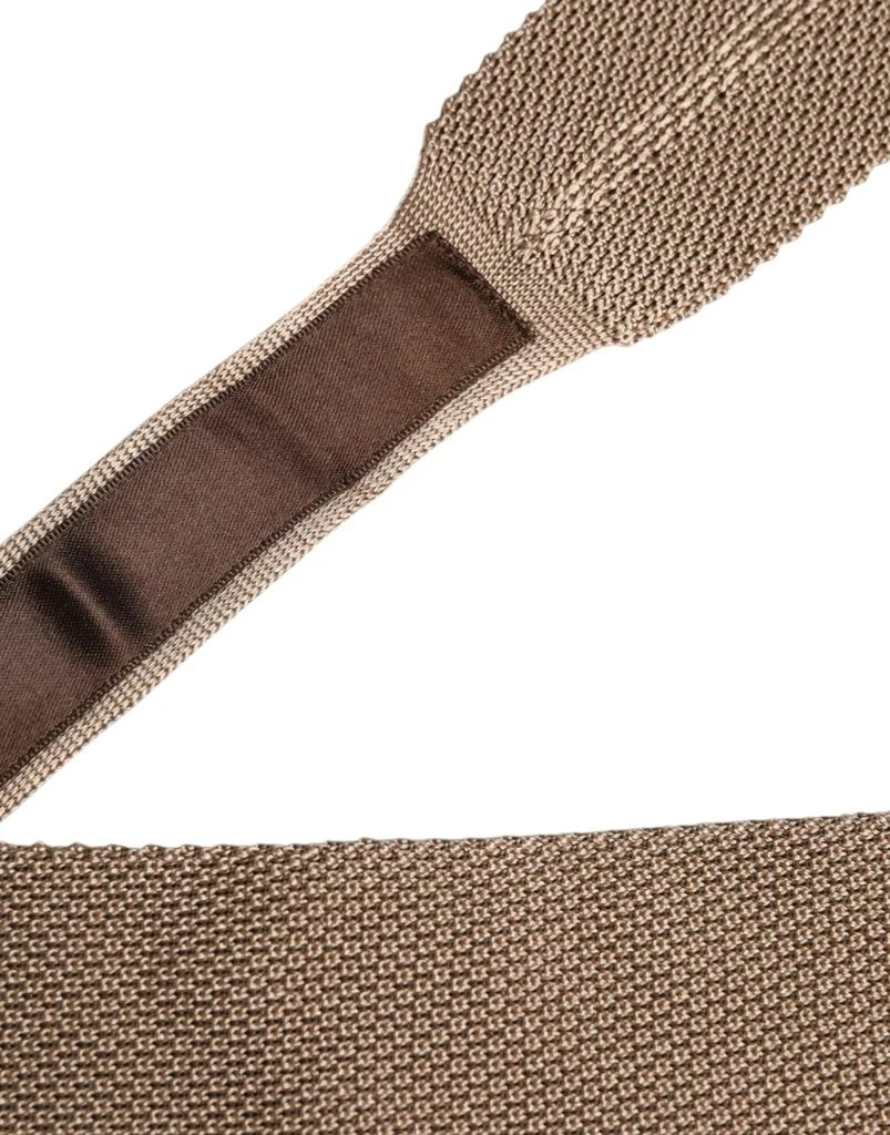 Dolce & Gabbana Dolce & Gabbana Brown Silk Adjustable Necktie Tie 5