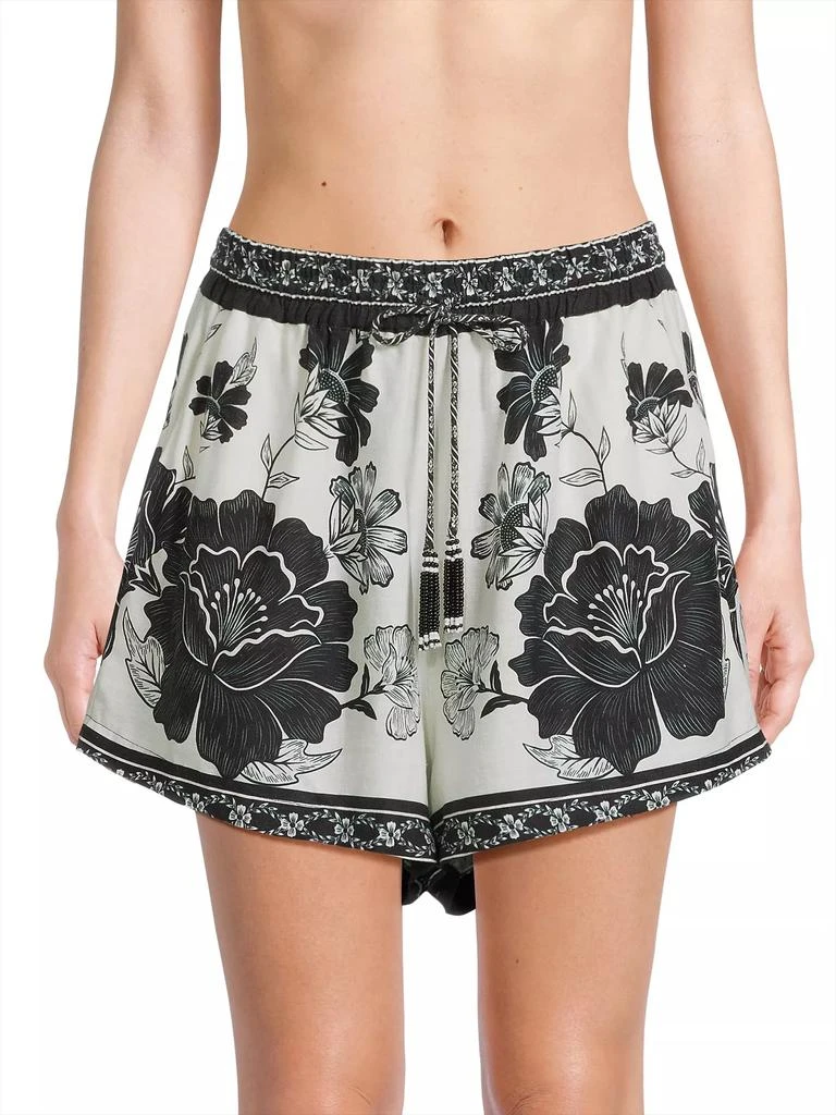 Farm Rio Flower Leopards Cover-Up Shorts 3