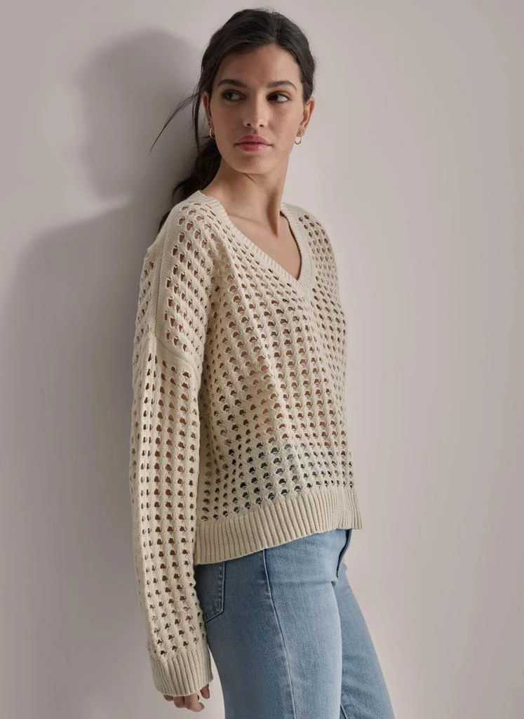 DKNY OPEN STITCH POINTELLE SWEATER 4