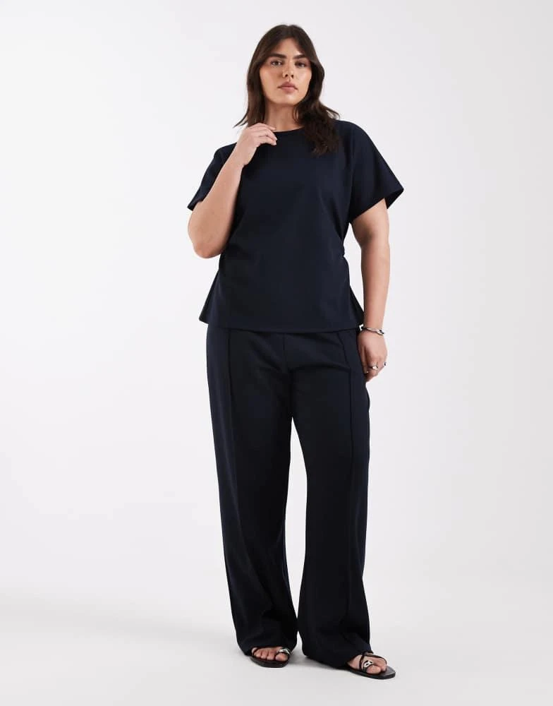 ONLY Curve ONLY Curve wide leg trousers co-ord in navy