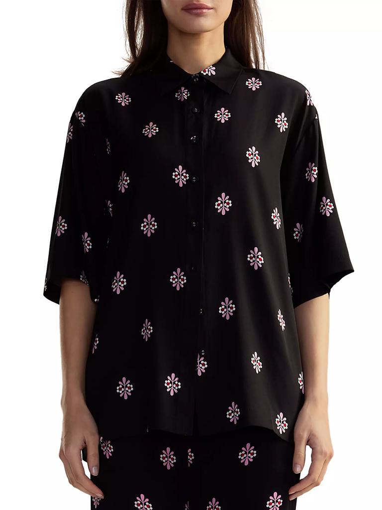 Cynthia Rowley Floral Oversized Camp Shirt