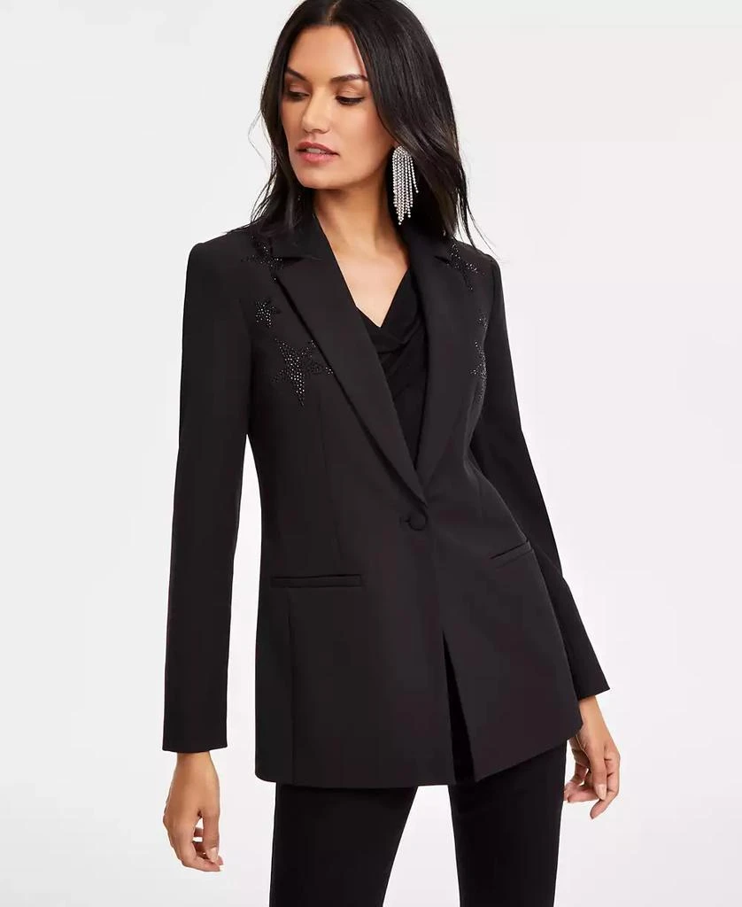 INC International Women's Embellished-Star Blazer, Exclusively at Macy's 1