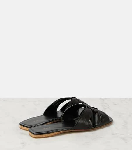 The Row Soft Knot leather slides 3