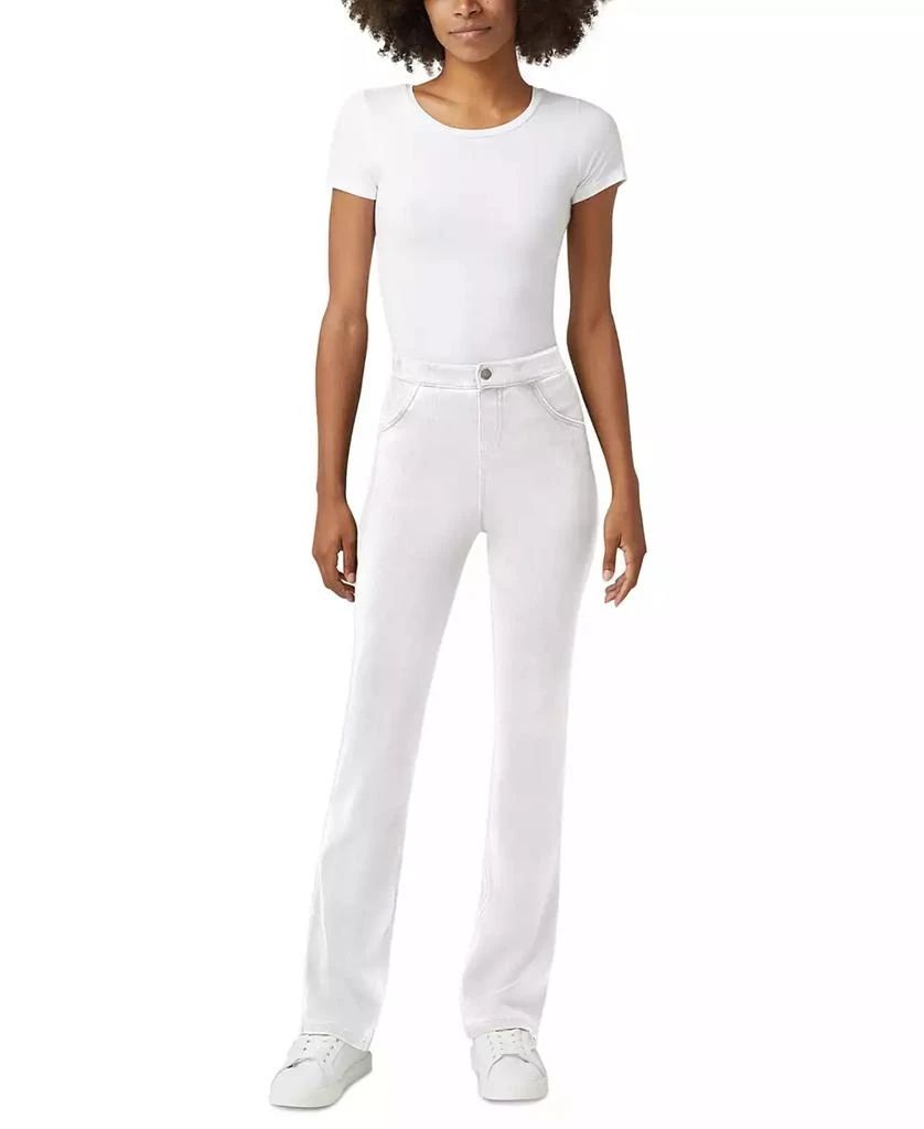 Hue Women's High-Rise Denim Baby Bootcut Leggings 4