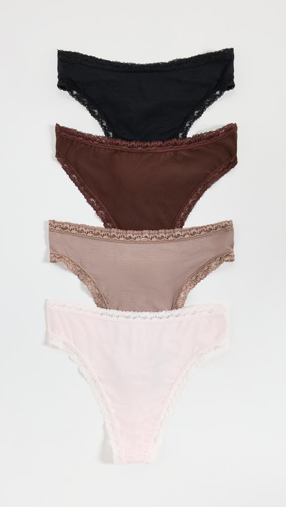 Stripe  Stare High Waisted Thong Four Pack