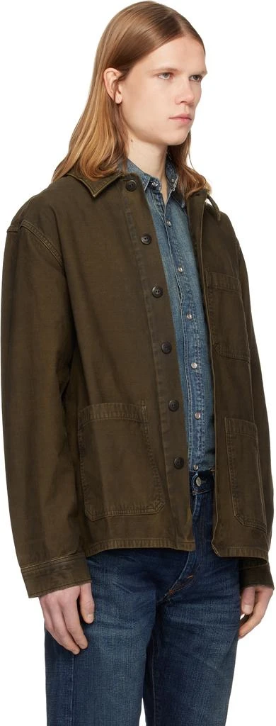 RRL Brown Reverse-Sateen Overshirt 2