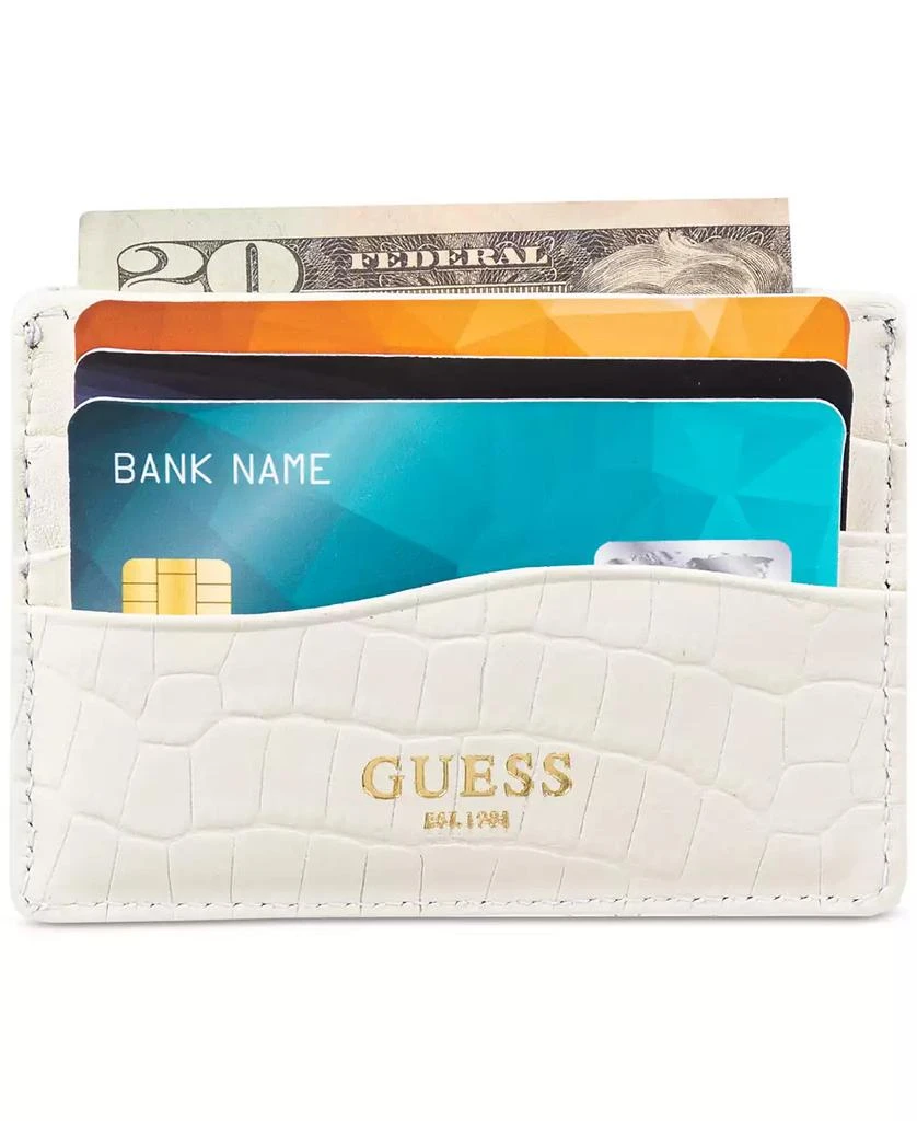 GUESS Men's Senda Croc-Embossed Leather RFID Card Case 4