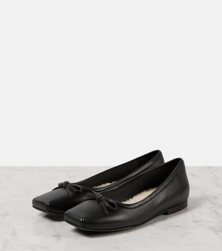 Brunello Cucinelli Monili bow-detail leather ballet flats 5