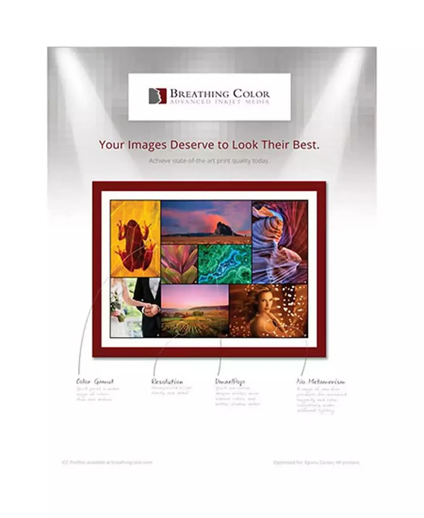 Breathing Color Pura Velvet, Aqueous Fine Art Paper, Velvet Textured, Matte Surface, 310gsm, 17x22", 25 Sheets