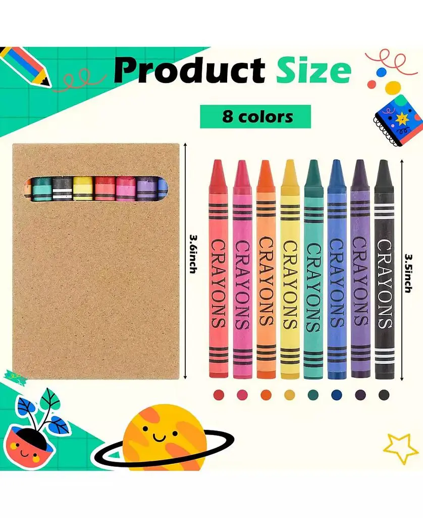 GNUADZ Crayons Bulk Mini Wrapped Wax Party Classroom 2