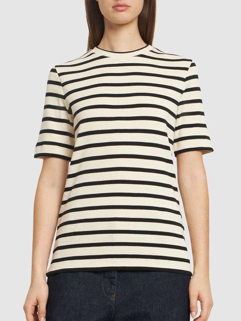 JIL SANDER Logo Striped Cotton Jersey T-shirt 2