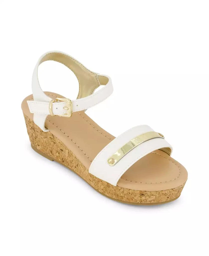 DKNY Little and Big Girls Amber Metal Strap Wedge Sandals 1