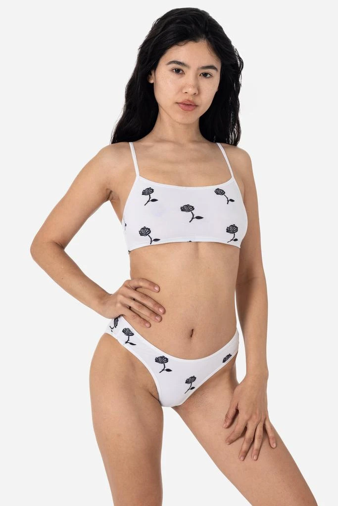 Los Angeles Apparel 8370P - Printed Spaghetti Crop Top 3