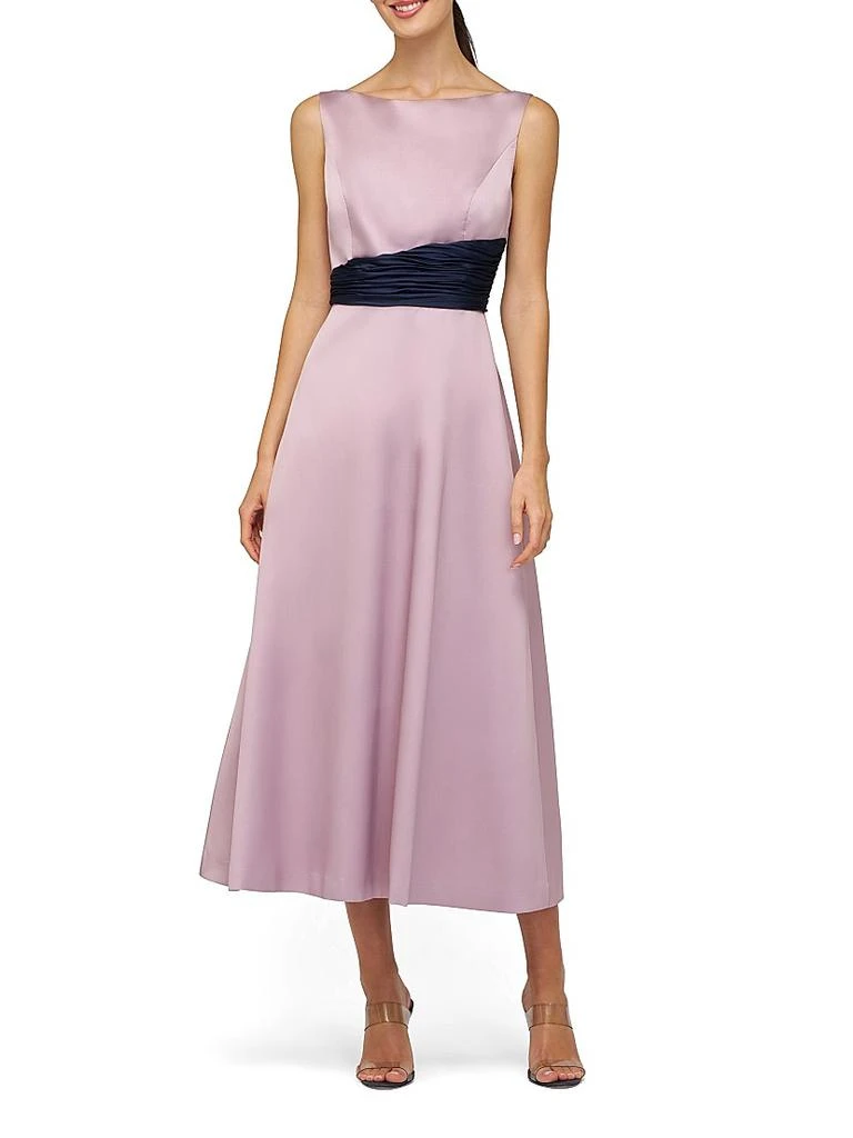 Kay Unger Gemma Satin Tea-Length Dress 7