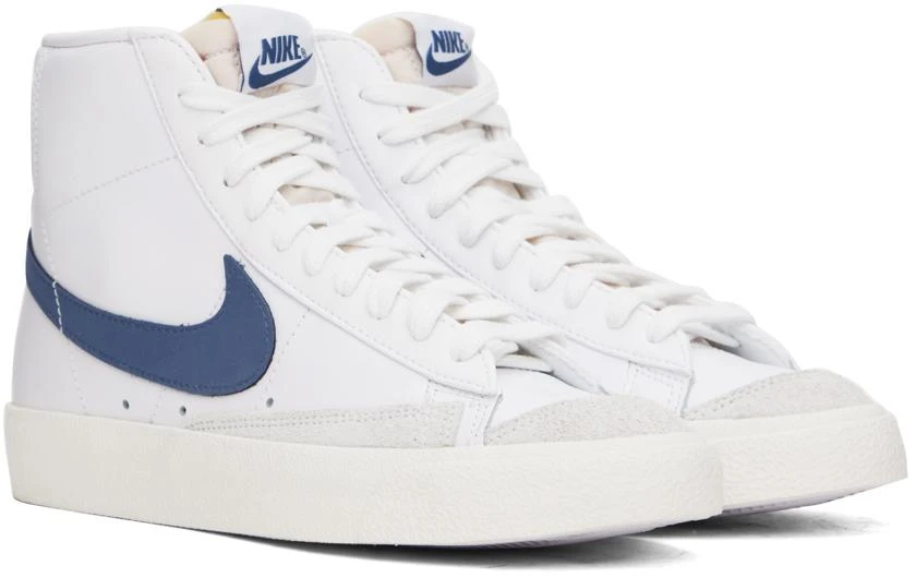 NIKE White & Blue Blazer Mid '77 Sneakers 4