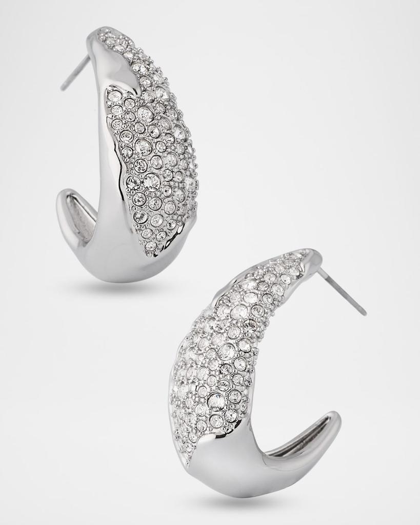Alexis Bittar Solanales Silver Crystal Hoop Earrings