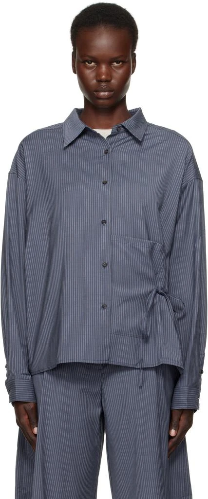 Deiji Studios Navy Pocket Wool Shirt 1