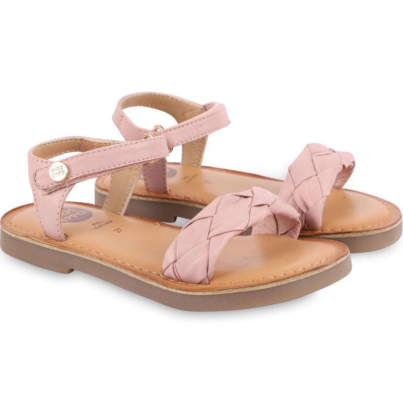 Gioseppo Braided design leather sandals in pink