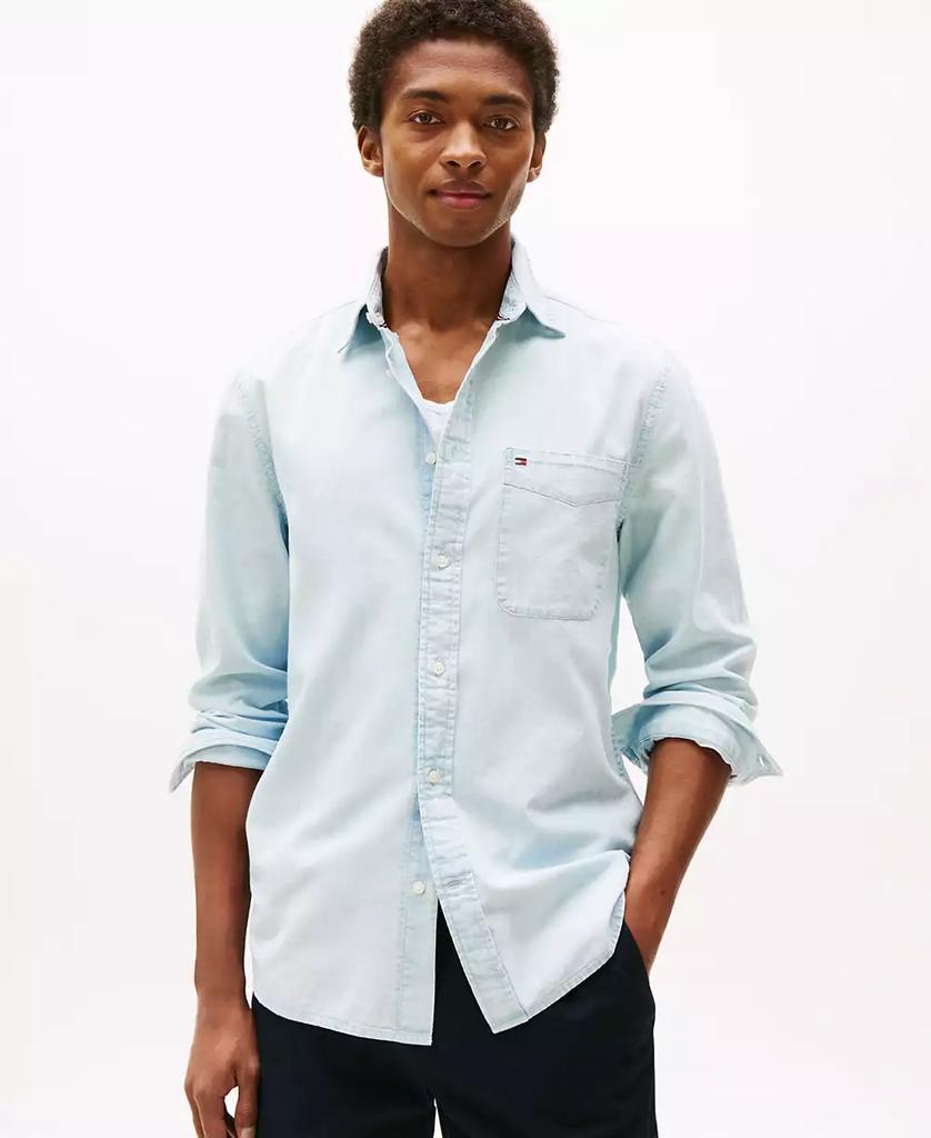 Tommy Hilfiger Men's Regular-Fit Chambray Pocket Shirt