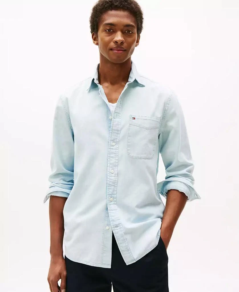 Tommy Hilfiger Men's Regular-Fit Chambray Pocket Shirt 1