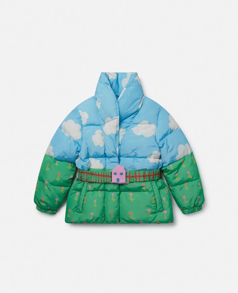 Stella McCartney Stella McCartney - Farmyard Print Puffer Coat, Woman, Multicolour, Size: 10
