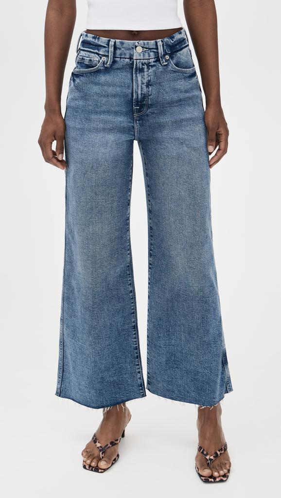 Good American Good Skate Wide Cropped Jeans