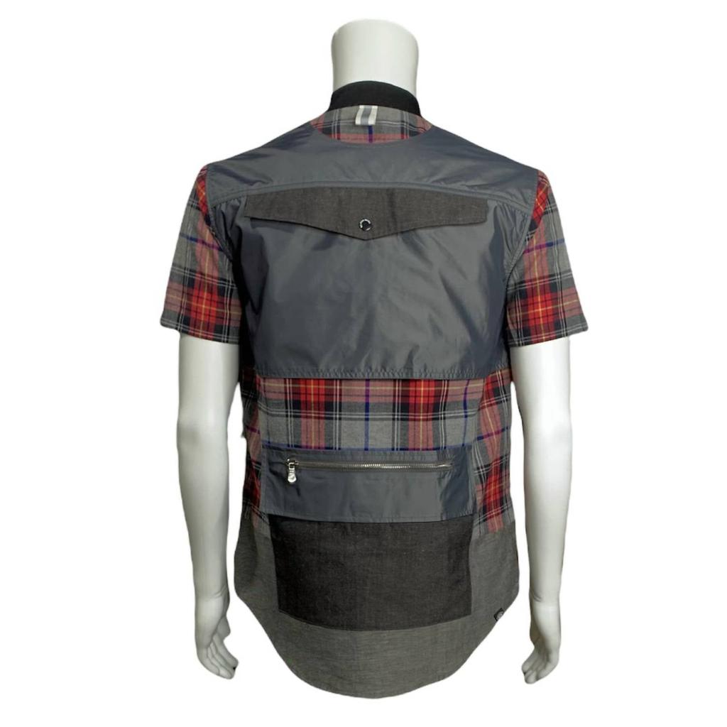 Mostly Heard Rarely Seen Men's Geometric Safari Shirt In Grey/red
