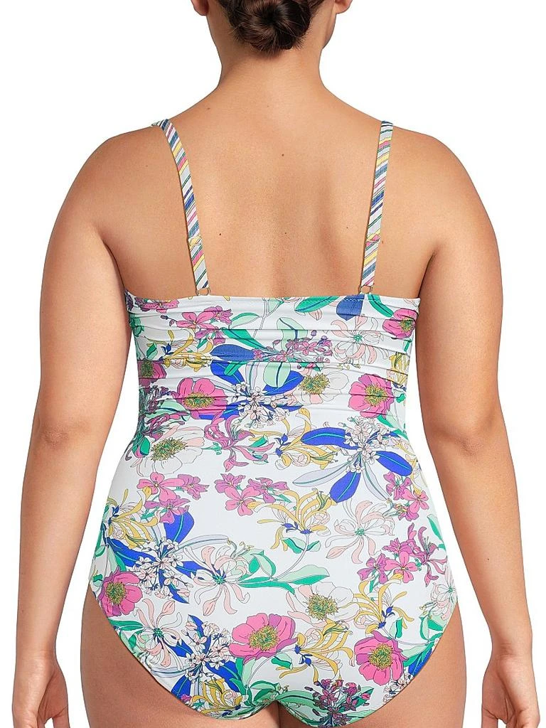 Johnny Was Ruched Floral One-Piece Swimsuit 5