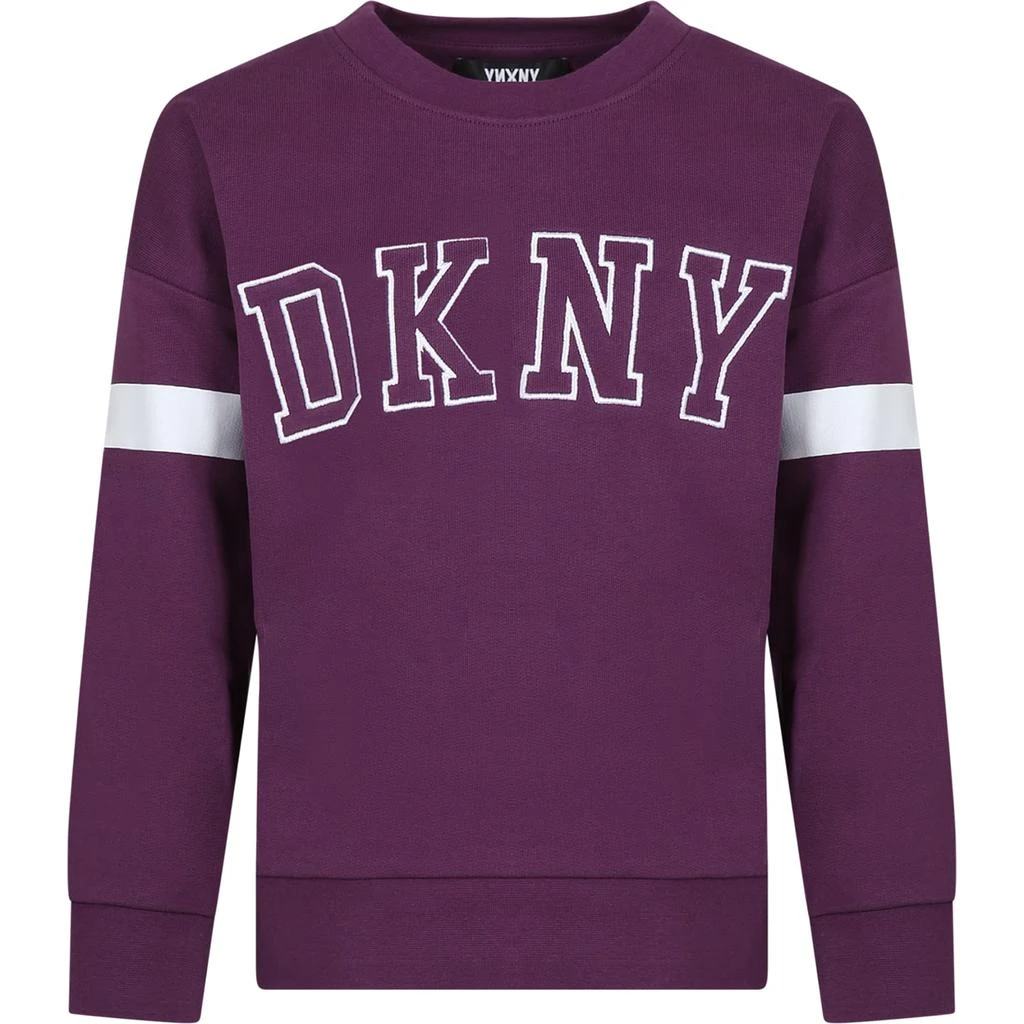 DKNY Purple Sweatshirt For Girl With Logo 1