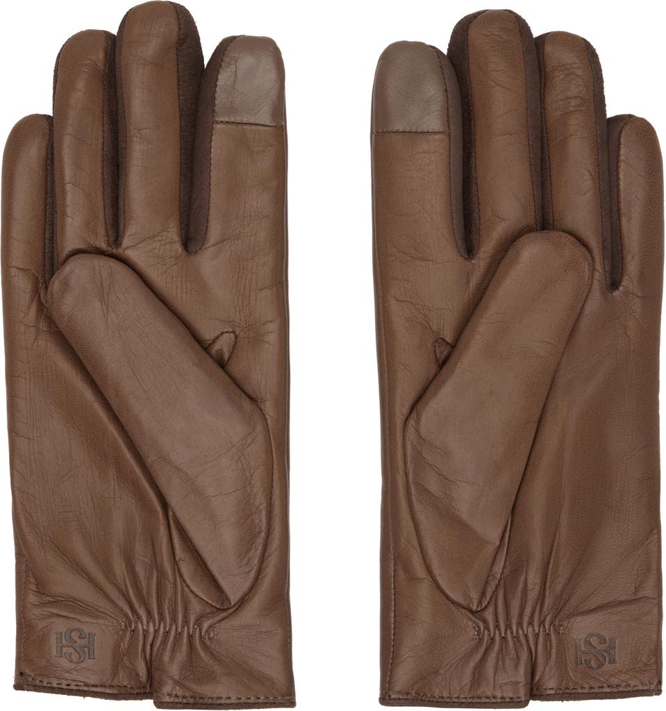 Handsome Stockholm SSENSE Exclusive Brown Essentials Gloves