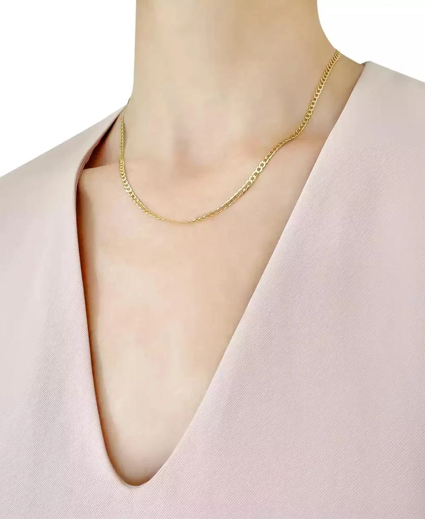 Italian Gold 20" Curb Link Chain Necklace (3-1/6mm) in Solid 14k Gold 2