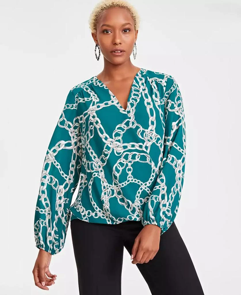 INC International Women's Printed Surplice Top, Created for Macy's 1