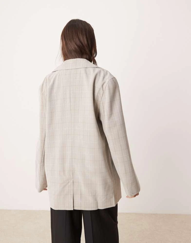 Miss Selfridge Miss Selfridge slouchy oversized double breasted blazer co ord in check 3