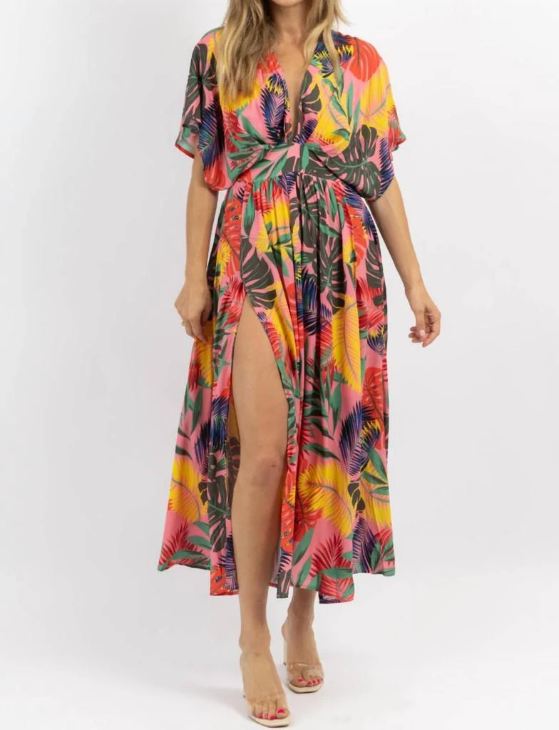 Tropics Side Slit Maxi Dress In Pink Multi  On Sale Now with Up to 22% Off  | Discover Exclusive Deals & Savings at BeyondStyle  Authentic OLIVACEOUS  women|clothing|dresses with Limited-Time Discounts,