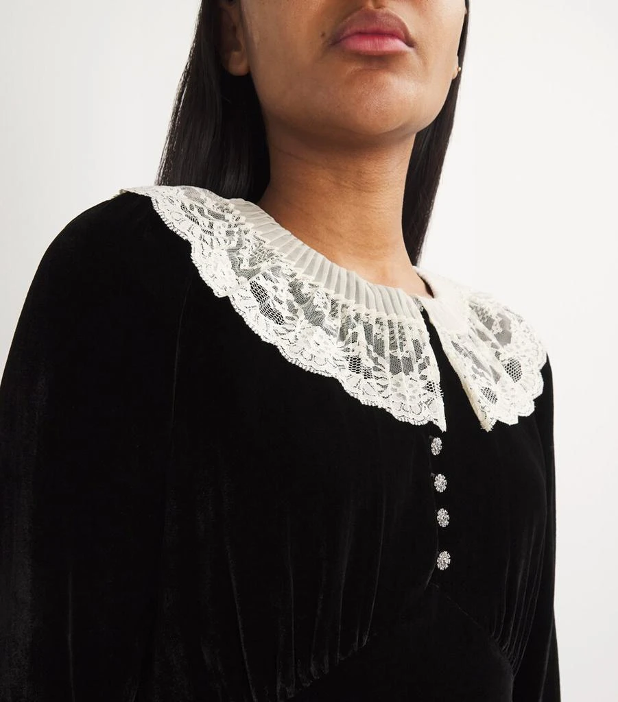 DÔEN Velvet Lace-Trim Lisbeth Mini Dress 6