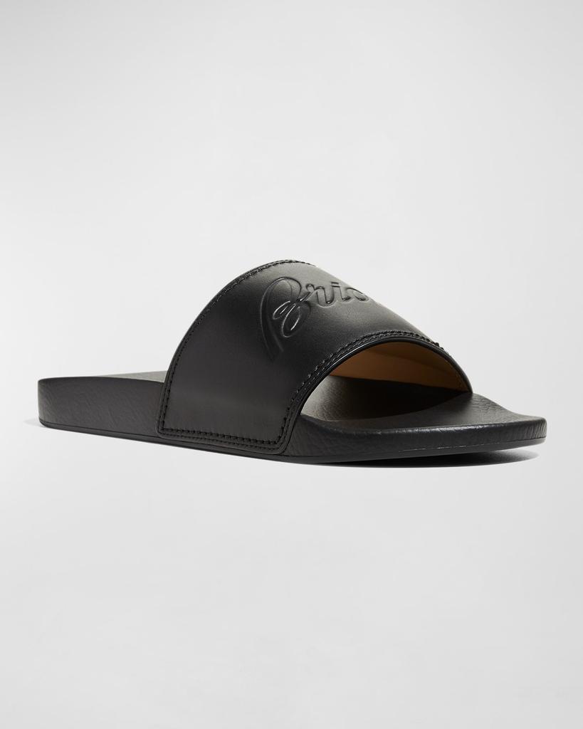 Brioni Men's Leather and Rubber Slide Sandals