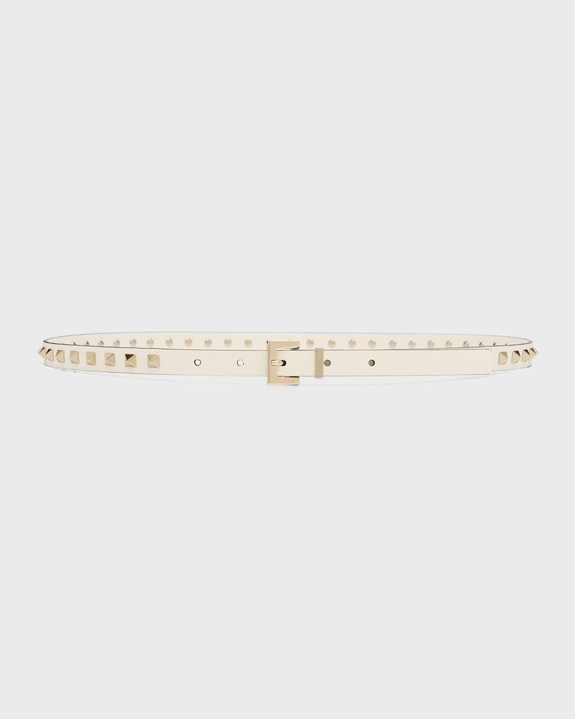 ベルト VALENTINO IVORY LEATHER BELT Valentino Rockstud Skinny Leather Belt 098 IVORY 36IN / 90CM