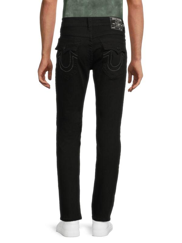 True Religion Men's Rocco sale Skinny Fit Black Jeans w/ Back Flaps 38W x 32L NWT