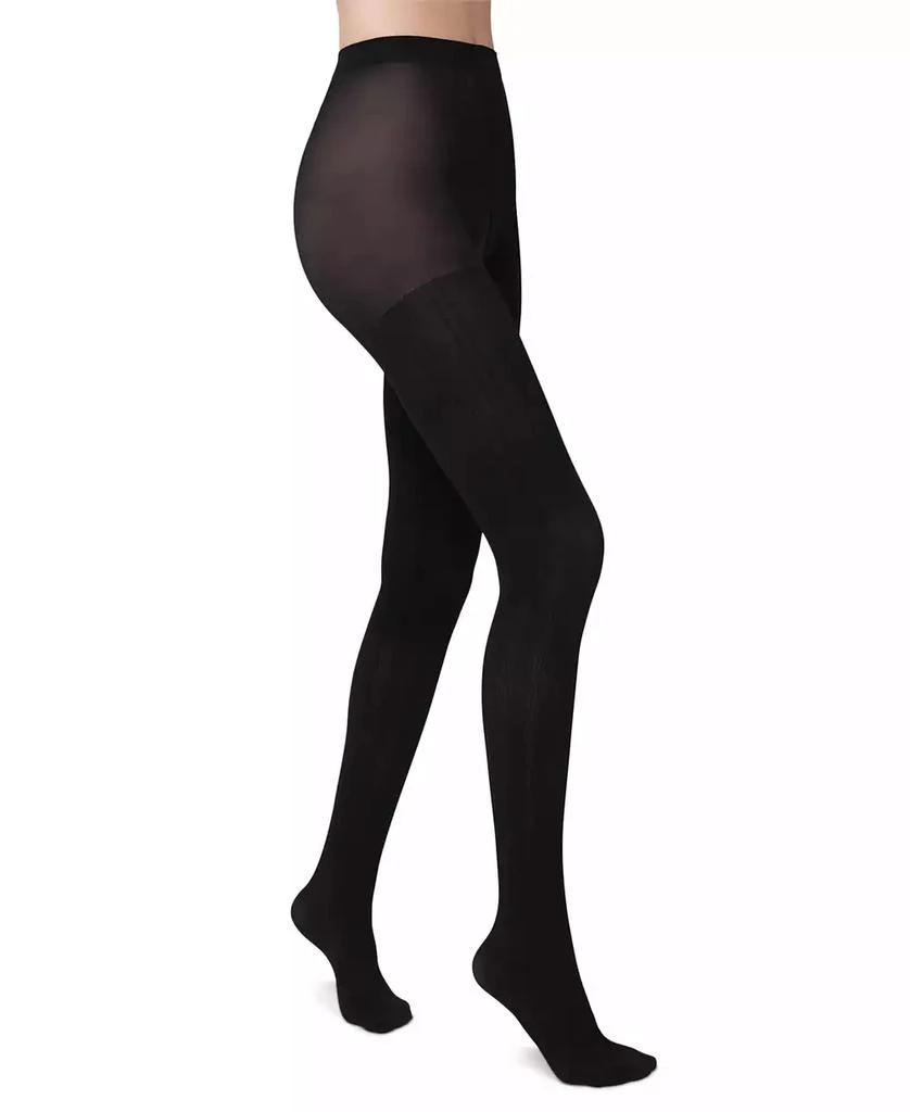 Hue Women's Control-Top Cable Tights U24233 1