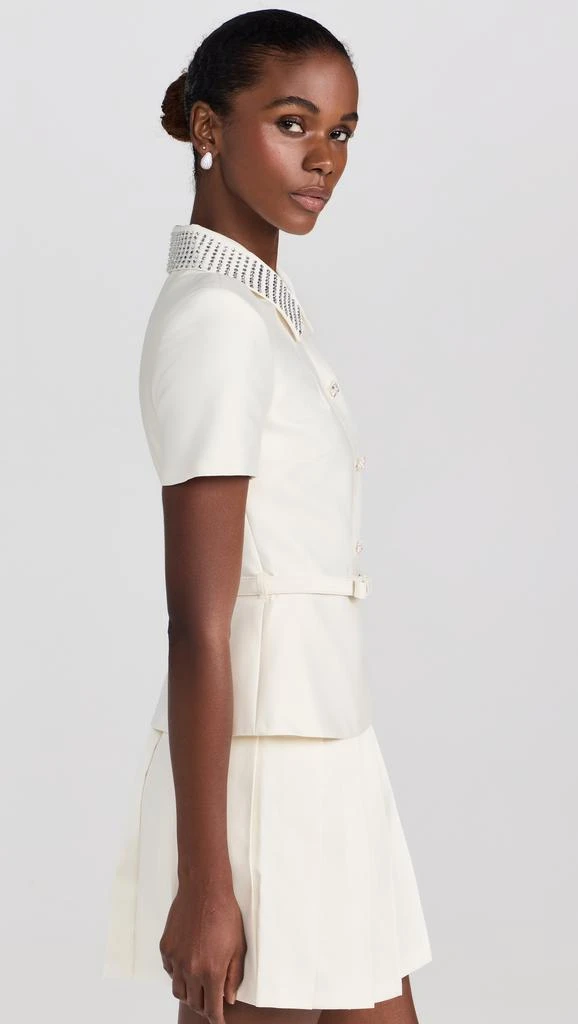 Self Portrait Cream Taffeta Diamante Mini Dress 3