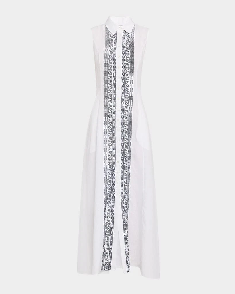 Evi Grintela Carine Sleeveless Embroidered Maxi Shirtdress 1