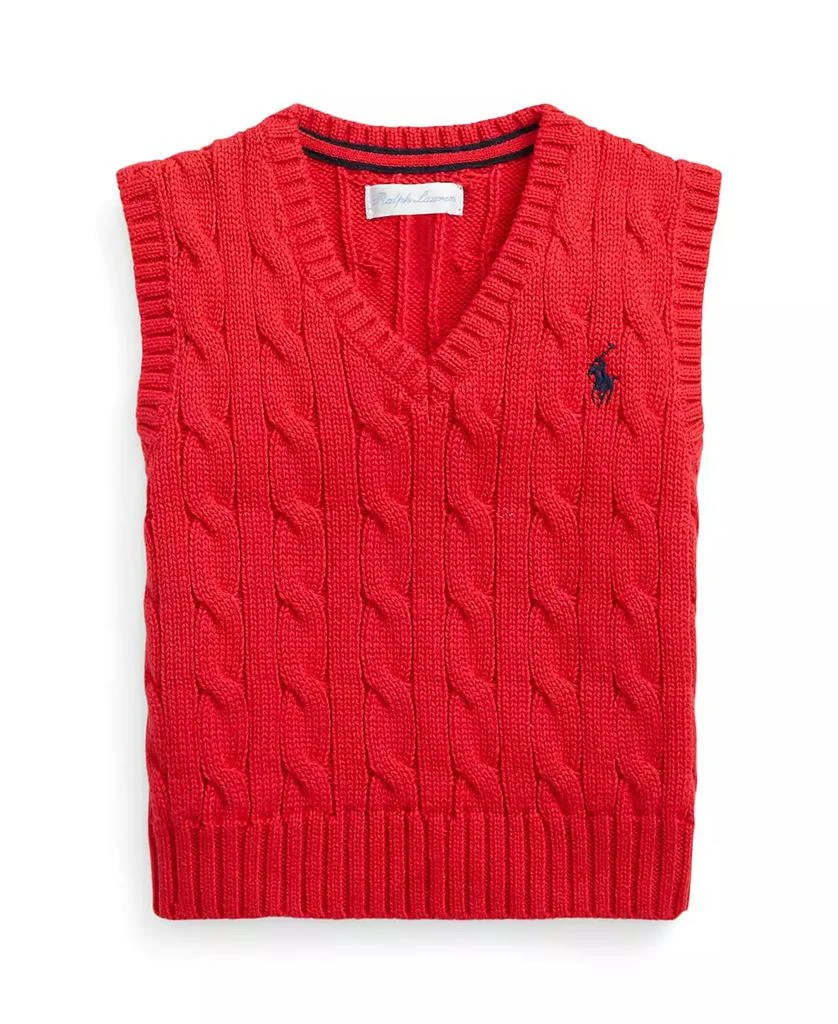Ralph Lauren Baby Boys Cable Knit V-neck Sweater Vest