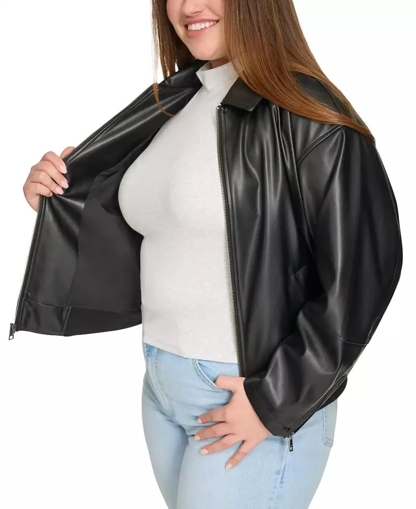 Levi's Plus Size Faux Leather Dad Bomber Jacket 3