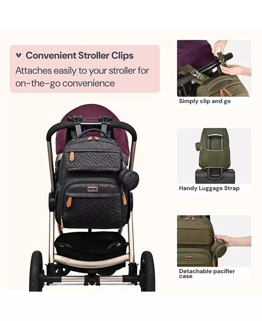 BabbleRoo Kids Diaper Bag Backpack Versatile Bag Travel Mummy Bag with Changing Pad 
Accessories 5