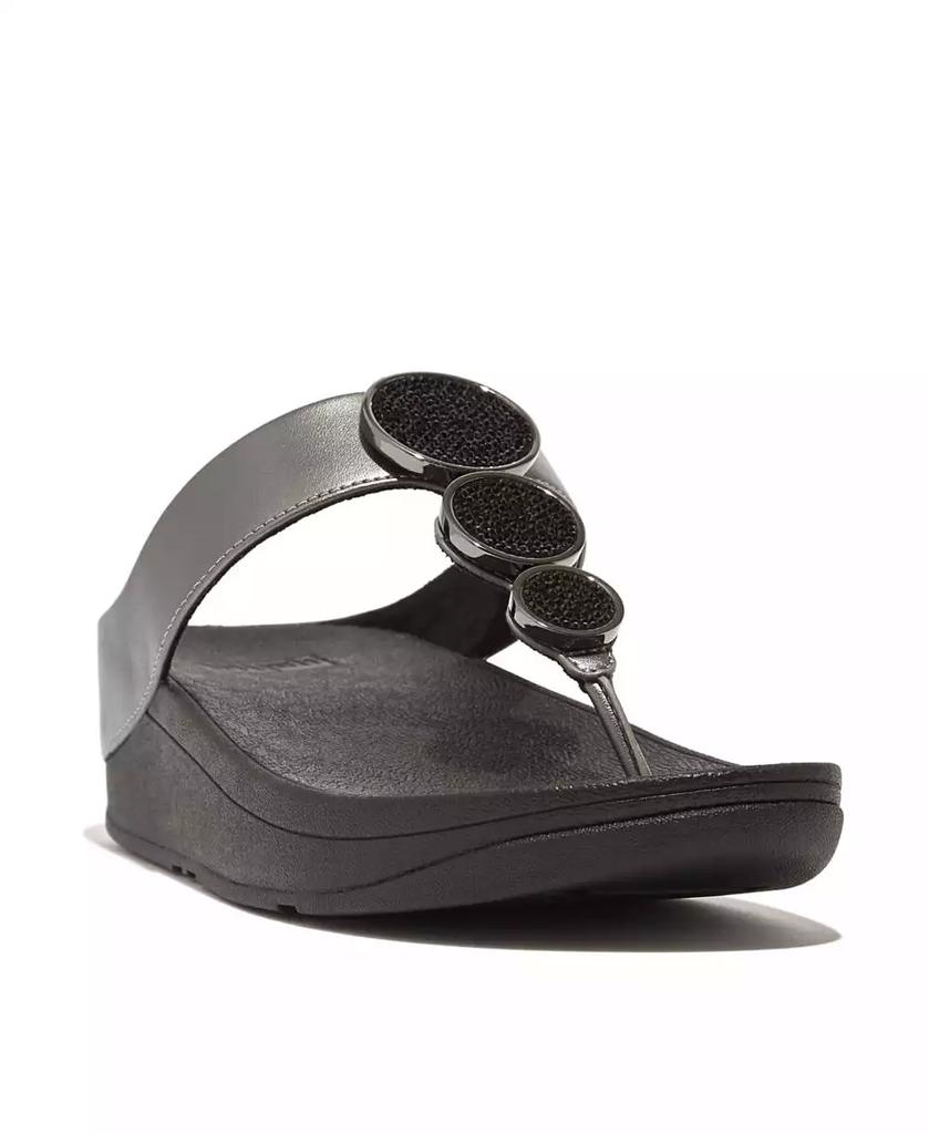FitFlop Women's Halo Bead-Circle Metallic Toe-Post Sandals