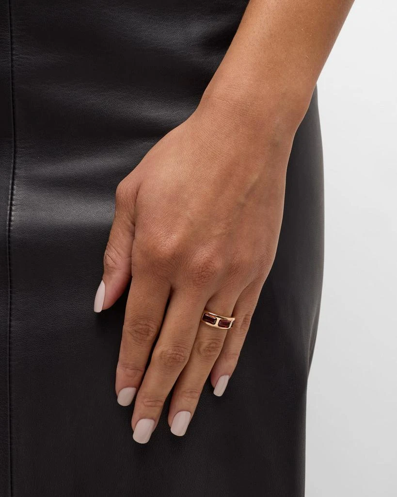 Pomellato Iconica 18K Rose Gold 3 Station Gemstone Ring 2