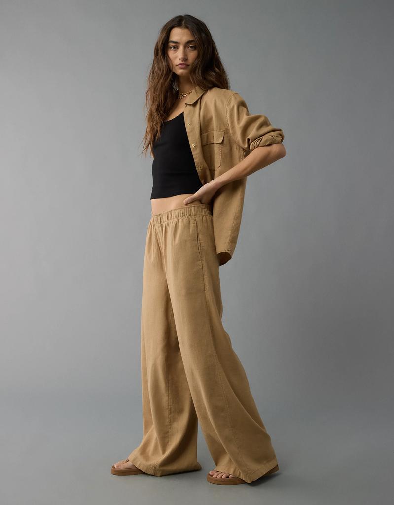 AE AE Weekend Vibes Linen-Blend Pull-On Pant