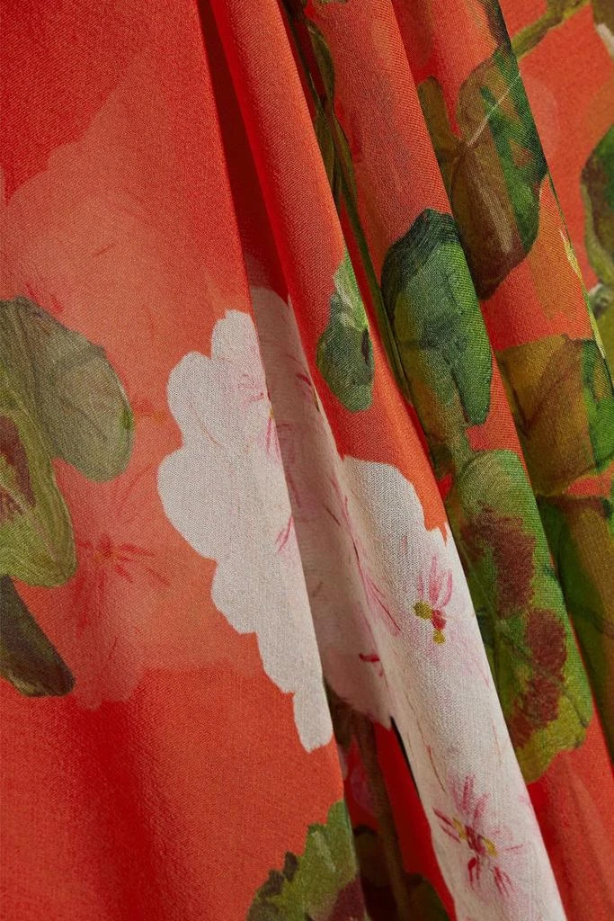 Oscar de la Renta Draped floral-print silk-chiffon maxi dress 4