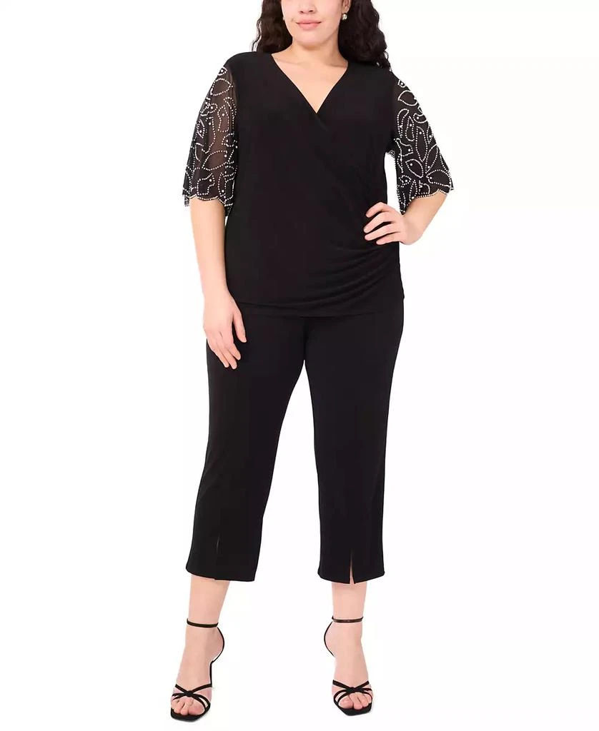 MSK Plus Size Short-Sleeve V-Neck Top 3