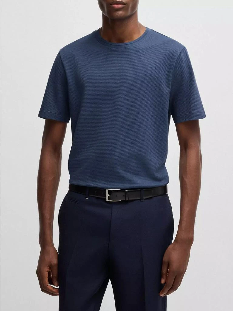 Hugo Boss Cotton-Blend T-Shirt with Bubble-Jacquard Structure 3
